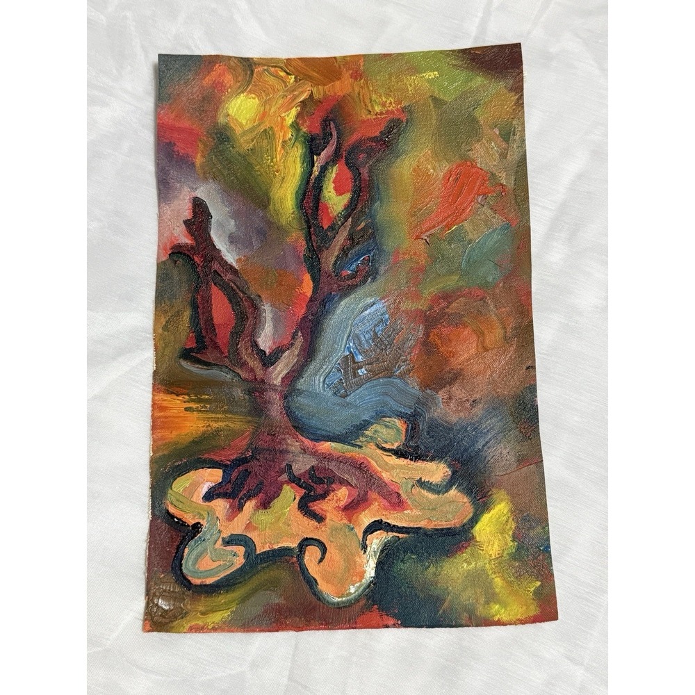 8 X 11.5 Original Painting On Unstretched Canvas‎ Titled Sky Tree